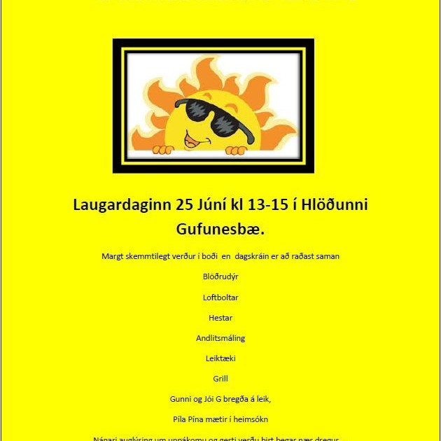 Sumarhátíð í undirbúningi - 25 Júní kl13-15.