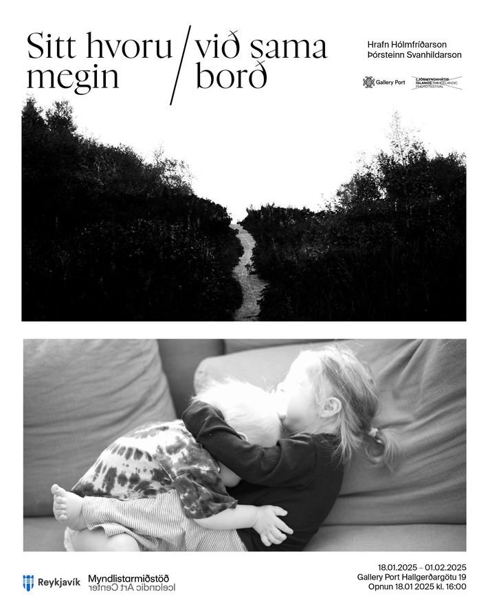 Sitt hvort megin við sama borðið