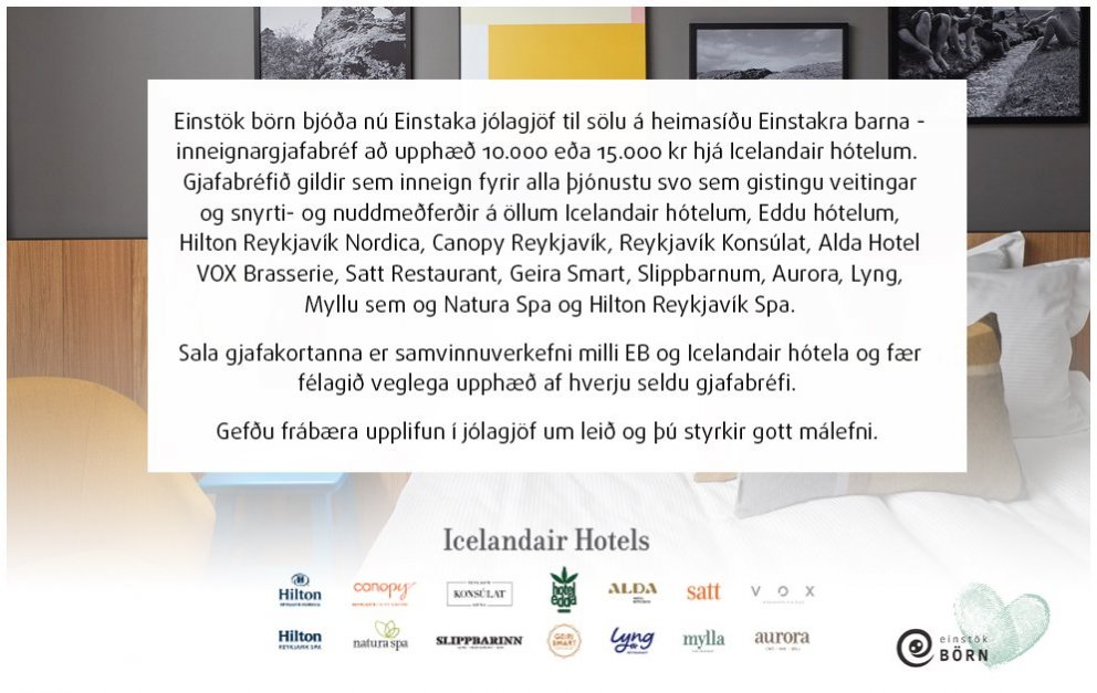 Samstarf Einstakra barna og Icelandair hótela og veitingastaða.