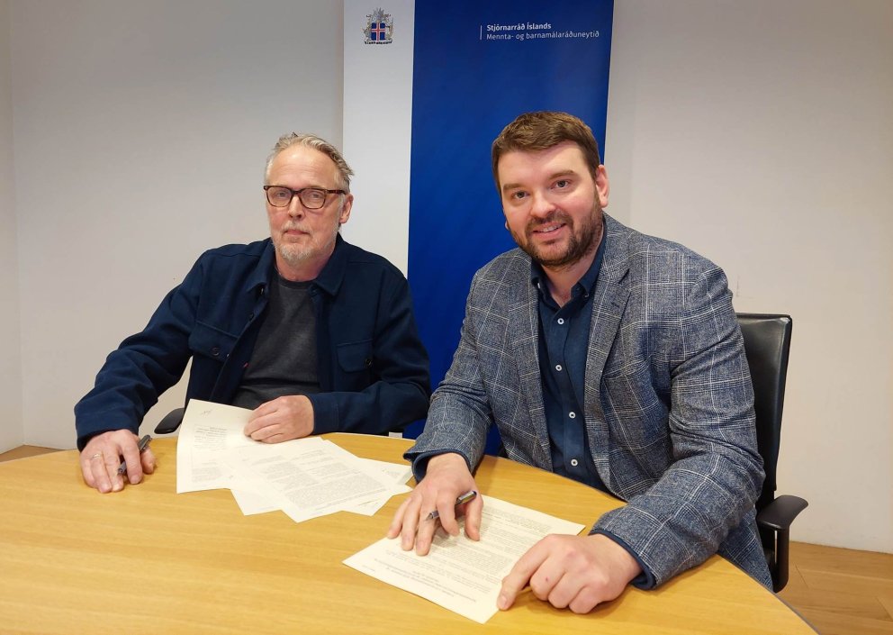 Þorvar Hafsteinsson, formaður Heimilis og skóla og Ásmundur Einar Daðason, mennta- og barnamálaráðhe…