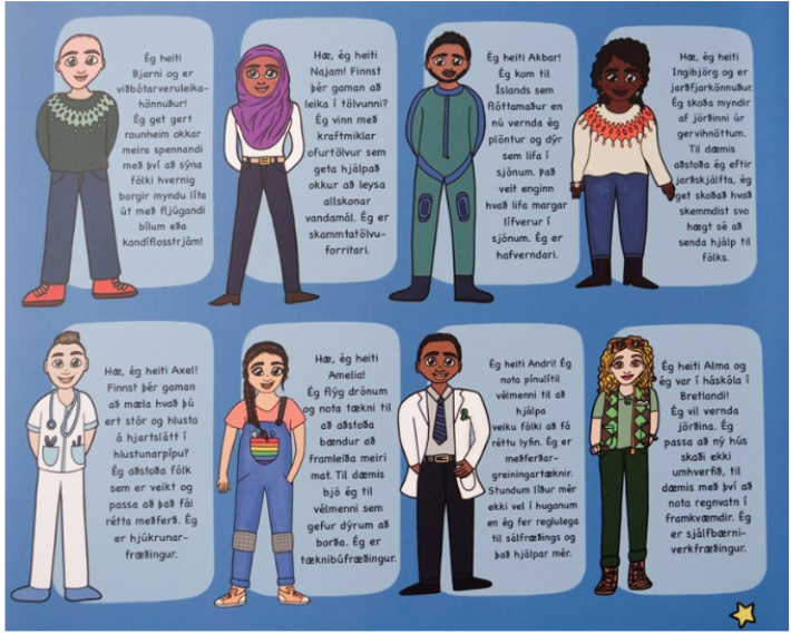 Hluti af persónunum í bókinni.