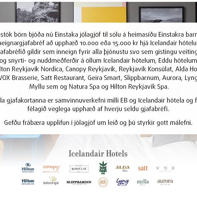 Samstarf Einstakra barna og Icelandair hótela og veitingastaða.
