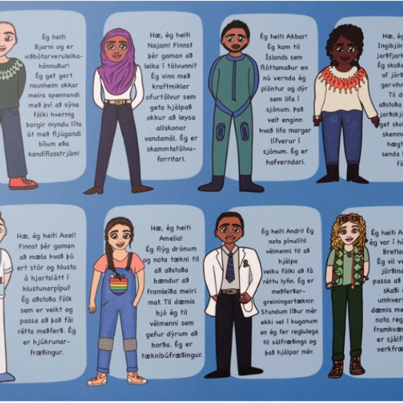 Hluti af persónunum í bókinni.